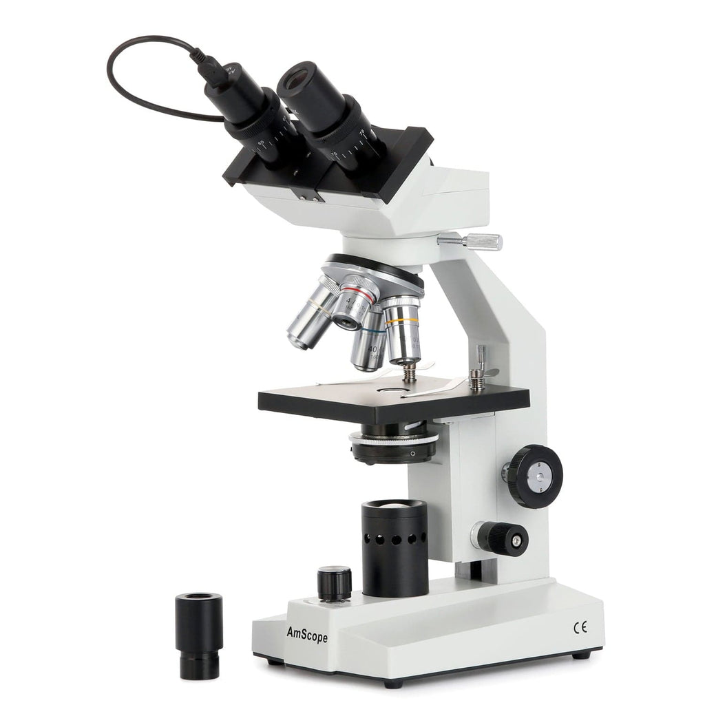 AmScope B100 Series Biological Binocular Compound Microscope 40X2000X
