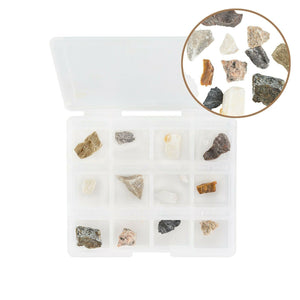 12 Piece Mini Mineral Rock Specimen Kit for Microscopes
