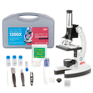 AMSCOPE-KIDS 120X-1200X 48pc Metal Arm Educational Starter Biological Microscope Kit Cyber Monday Deal