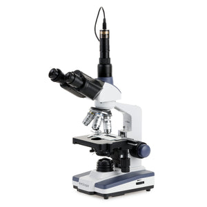 40X to 2500X Trinocular LED Compound Microscope with Siedentopf Head + 1.3MP Digital Eyepiece