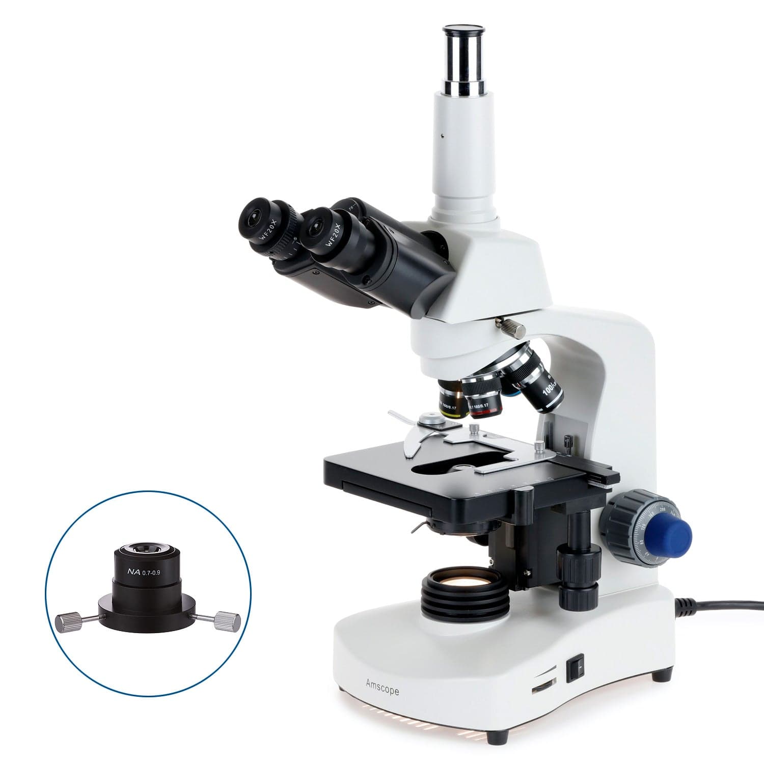 AmScope T340 Series LED Trinocular Darkfield Compound Microscope 40X-2000X Magnification