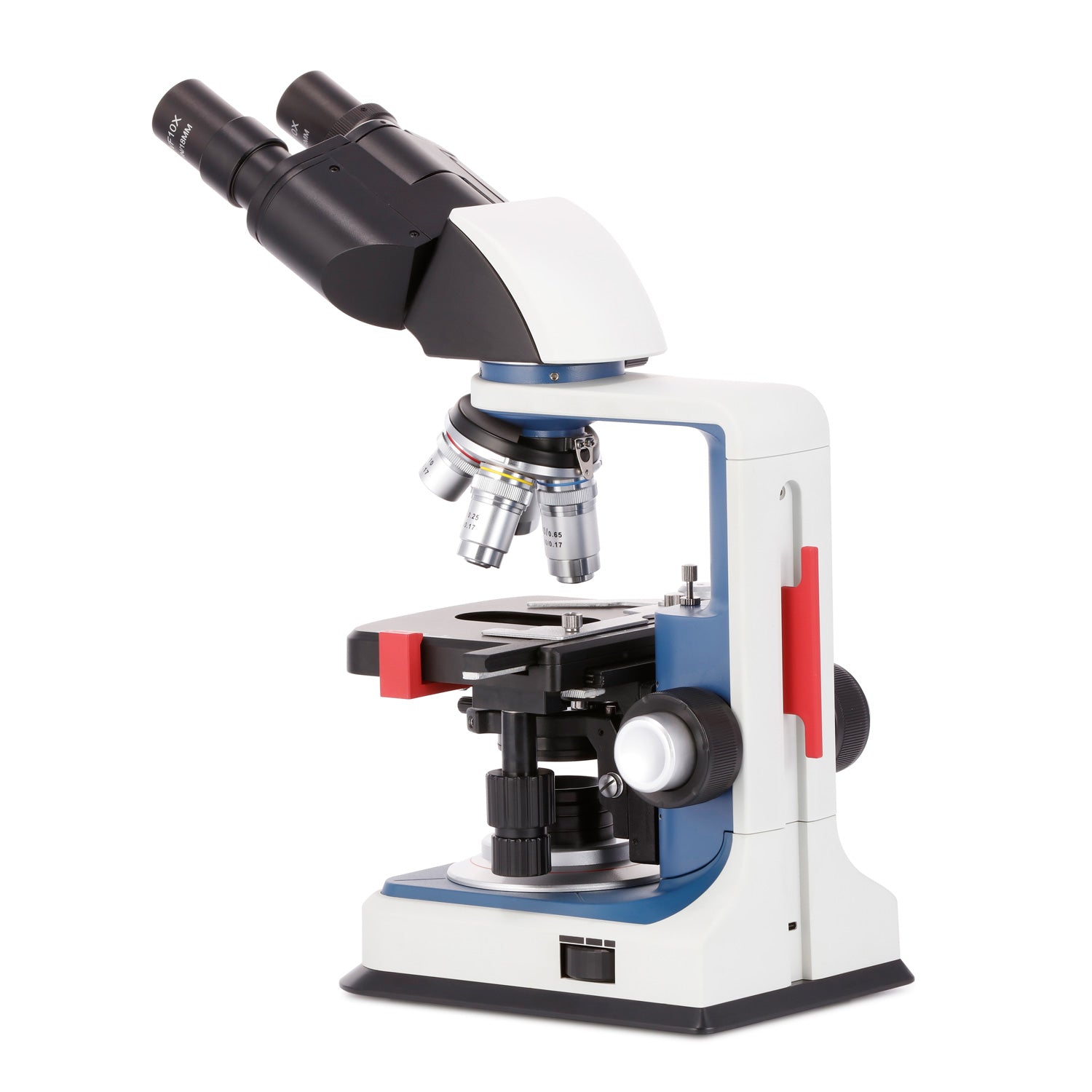 AmScope B120C-R Series USB-C Rechargeable Student Binocular Compound Microscope 40X-2500X Magnification with 3D Two-Layer Mechanical Stage, Achromatic Objectives, & LED illuminator
