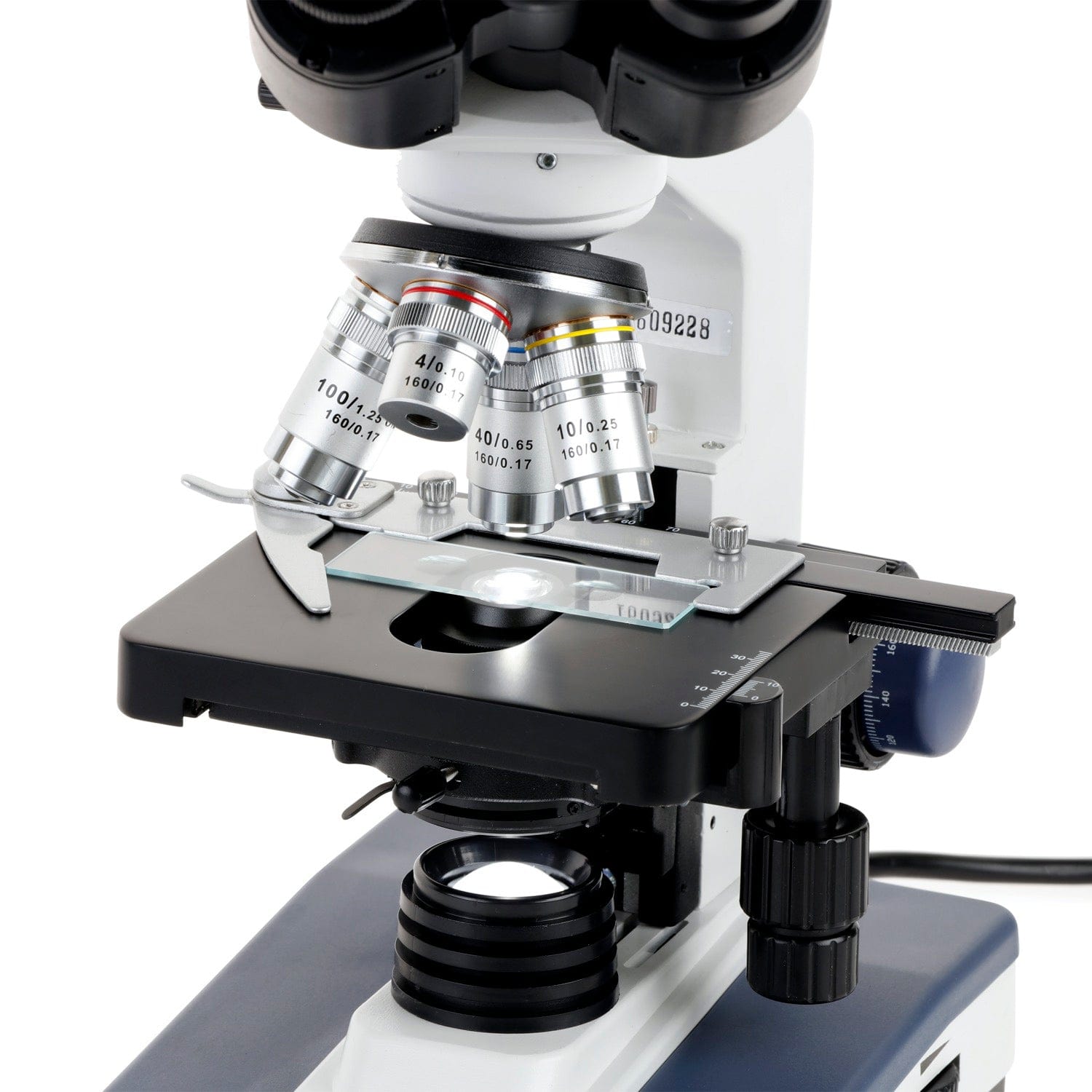 AmScope T120 Series Student and Professional Trinocular Compound Microscope 40X-2500X Magnification with LED, 3d Mechanical Stage, Siedentopf Head and