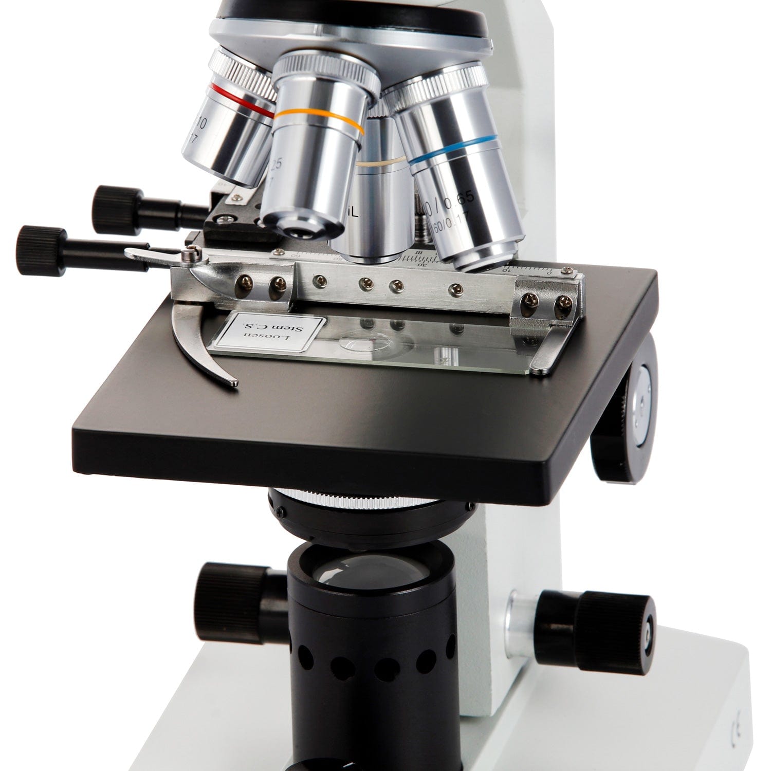 AmScope B100 Series Biological Binocular Compound Microscope 40X-1000X Magnification with LED and Mechanical Stage