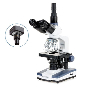 2000X LED Lab Trinocular Compound Microscope w 3D Mechanical Stage + 9MP Camera