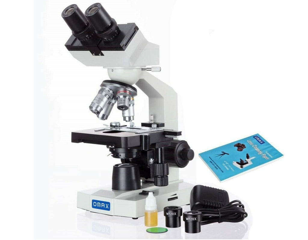 OMAX 40-2000X Binocular LED Compound Microscope + Lens Cleaning Paper ...
