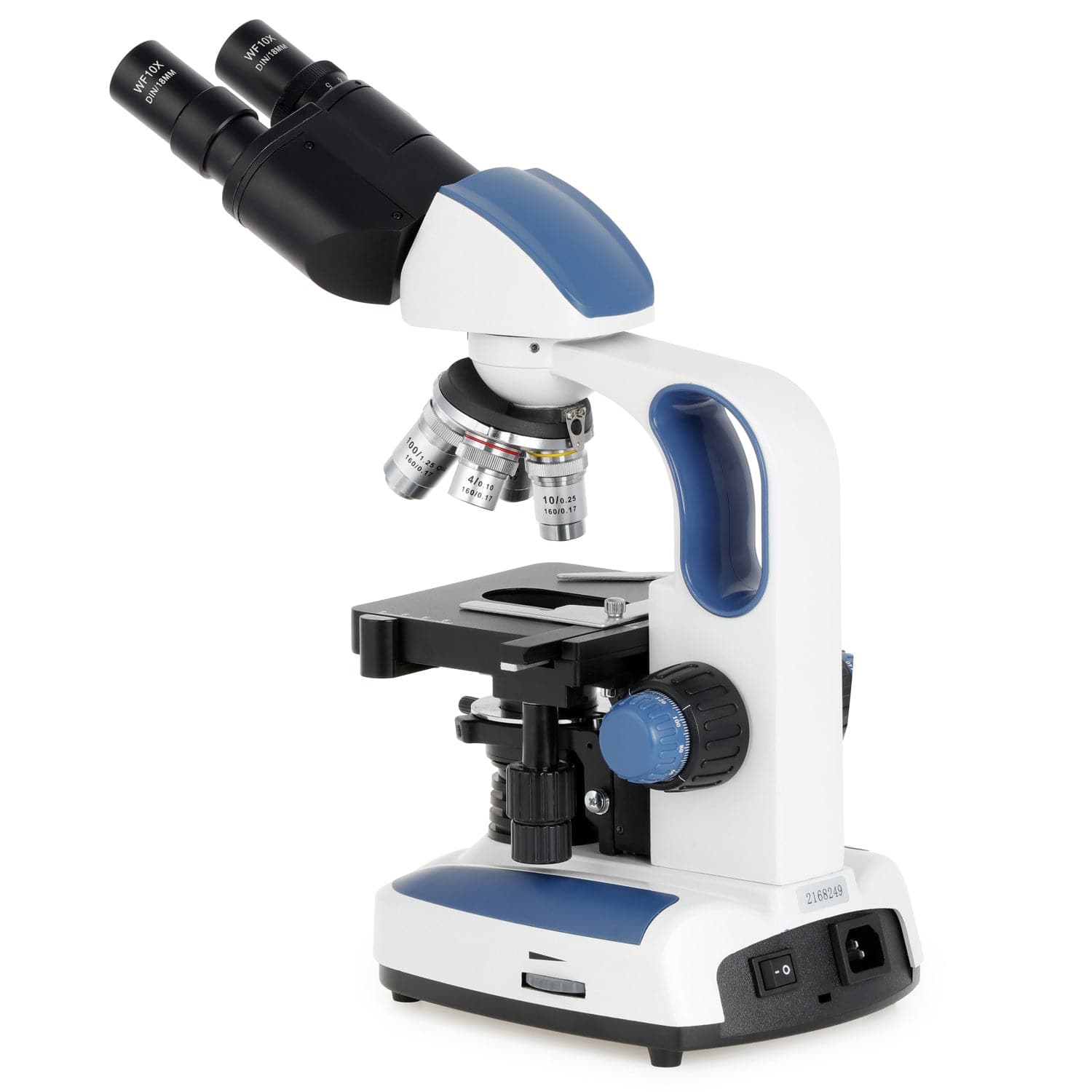 AmScope B270 Series Advanced Student & Professional Binocular Compound Microscope w/ Ergonomic Design, Microbe Resistant Coating