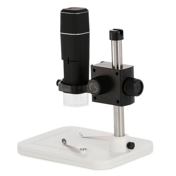 AmScope HHD Series Wi-Fi & USB Handheld Microscope on Table Stand