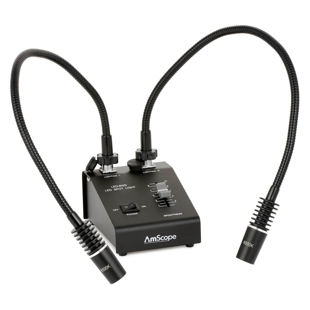 AmScope Powerful 6 Watt LED Dual Gooseneck Illuminator – AmScope EU
