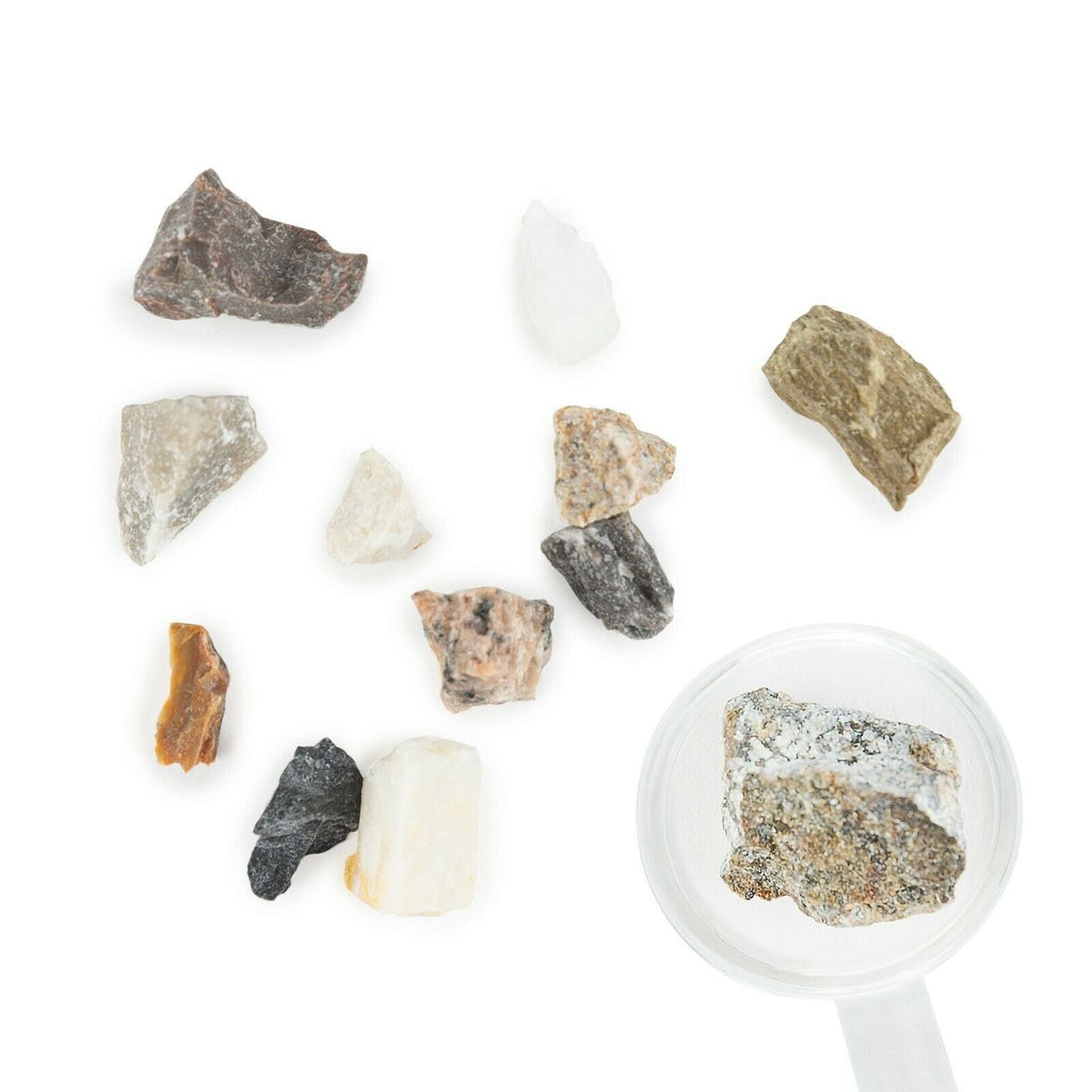 AmScope 12 Piece Mini Mineral Rock Specimen Kit for Microscopes ...