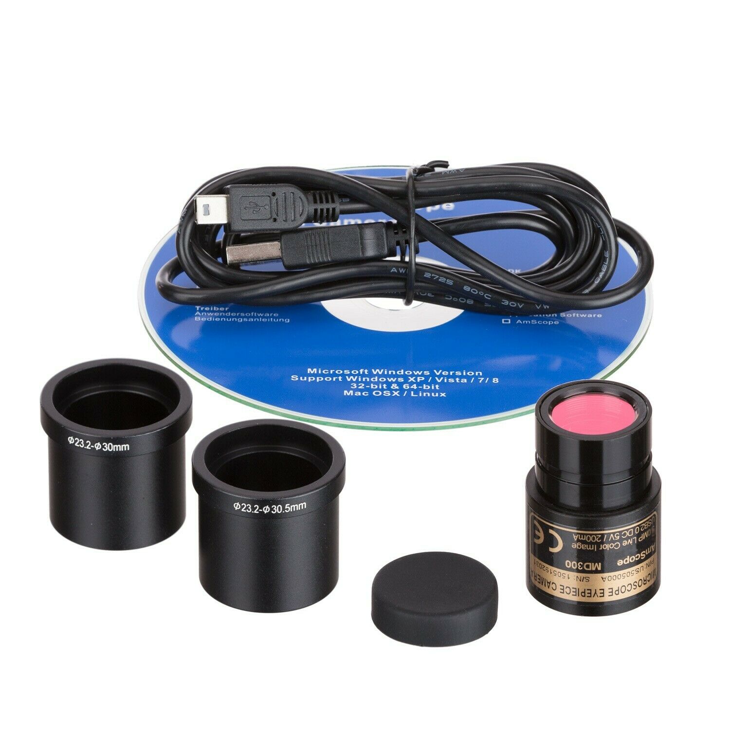 AmScope T120 Series Trinocular Compound Microscope 40X-2500X Magnification with LED, Siedentopf Head and 1MP Digital Eyepiece