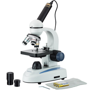 40X-1000X 360-Degree Rotating Monocular Head Microscope + USB Camera