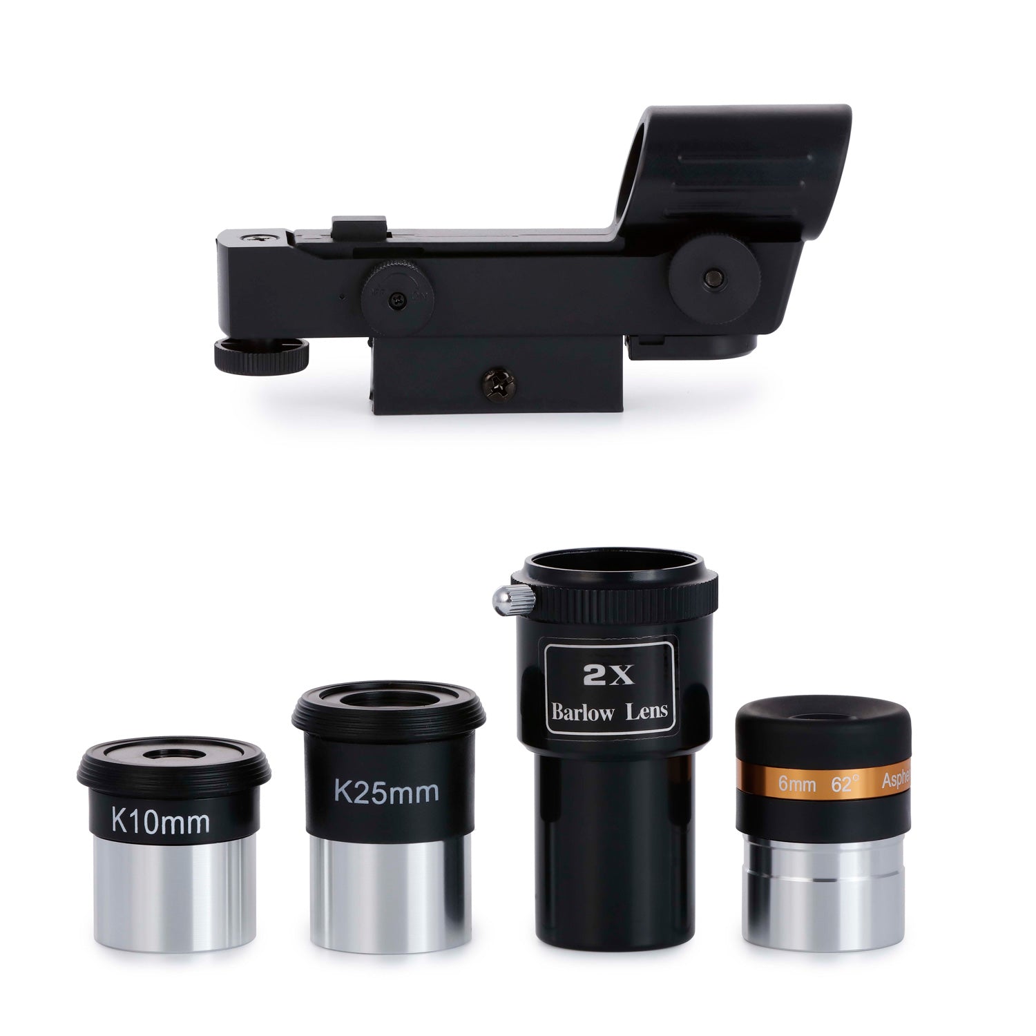 AmScope Reflector EQ Telescope with Equatorial Mount, 130mm Aperture, 650mm Focal Length, Stainless Steel Tripod and Red Dot Finder