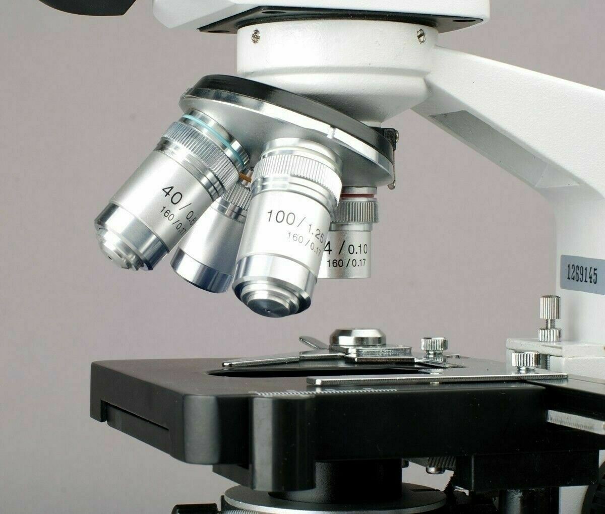 AmScope T120 Series Trinocular Compound Microscope 40X-2500X Magnification with LED, Siedentopf Head and 1MP Digital Eyepiece