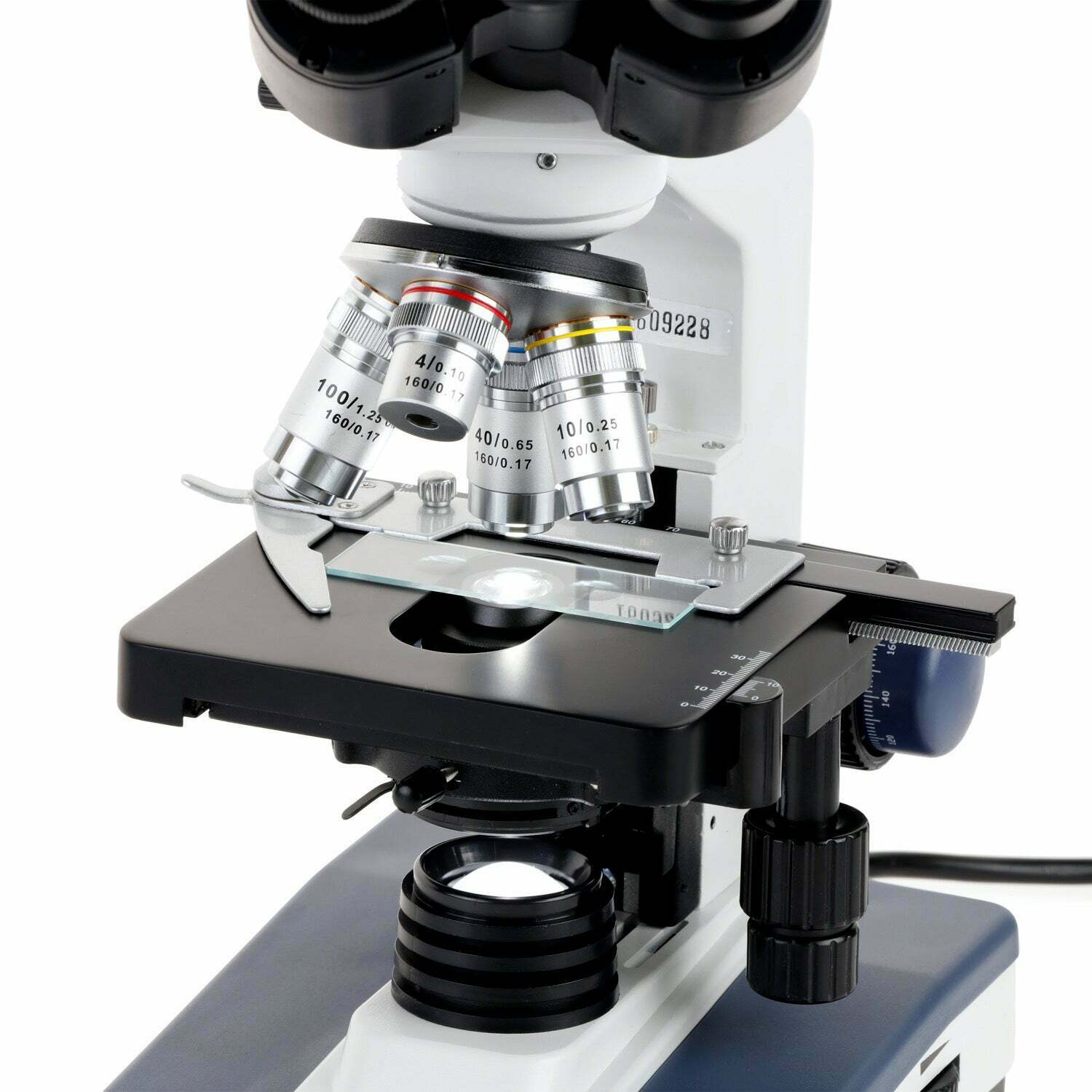 AmScope T120 Series Trinocular Compound Microscope 40X-2500X Magnification with LED, Siedentopf Head and 1MP Digital Eyepiece