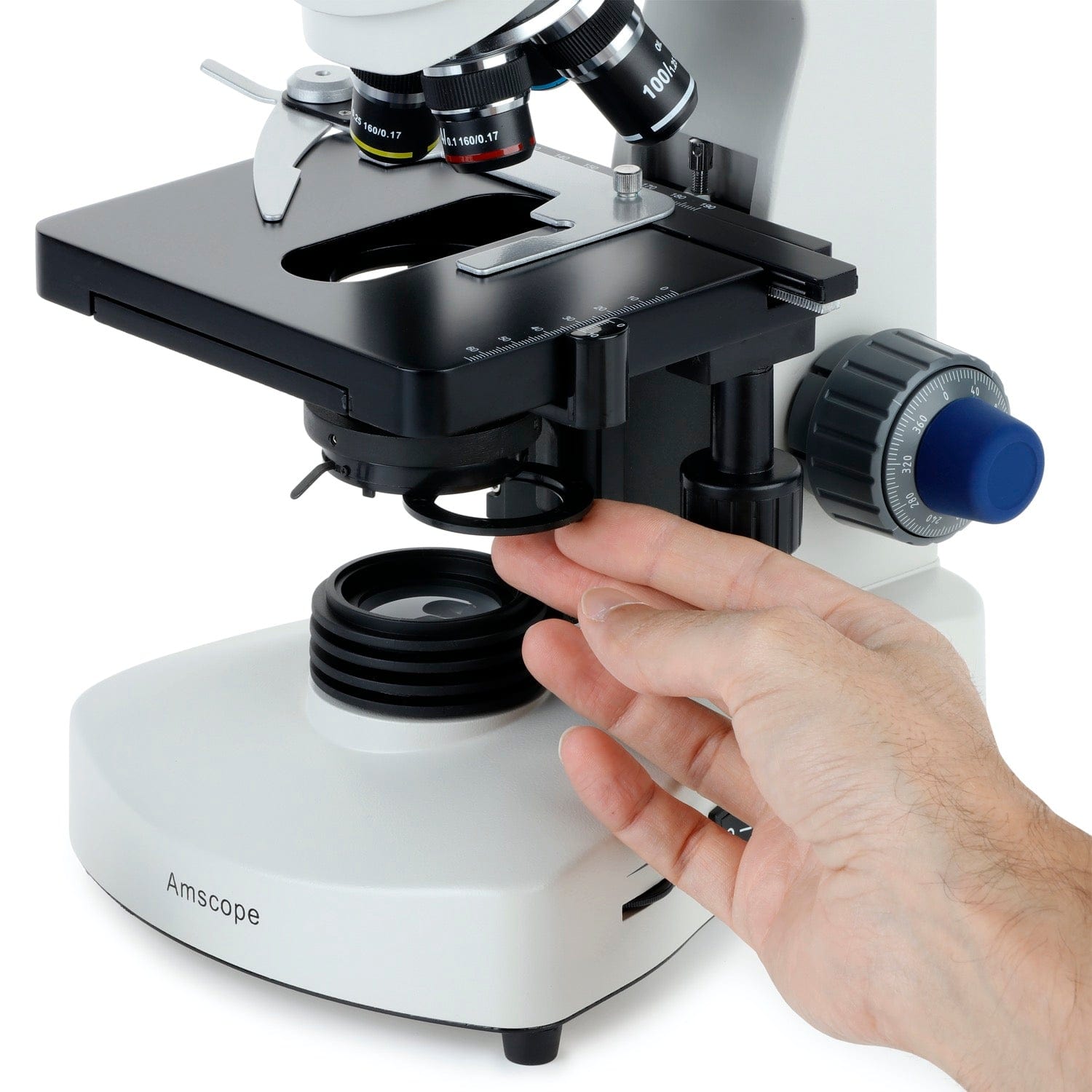 AmScope T340 Series LED Trinocular Darkfield Compound Microscope 40X-2000X Magnification