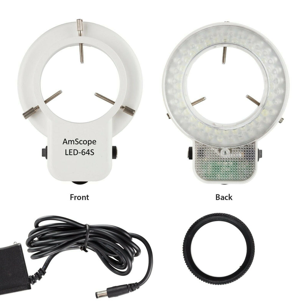 AmScope LED-64S 64 LED Microscope Ring Light with Dimmer – AmScope EU