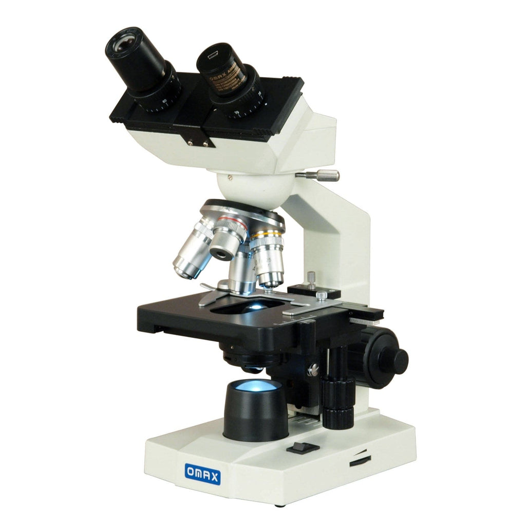 Microscope OMAX 2500X Lab Binocular LED Microscope+ 5MP Camera + Blank Slides + B ...