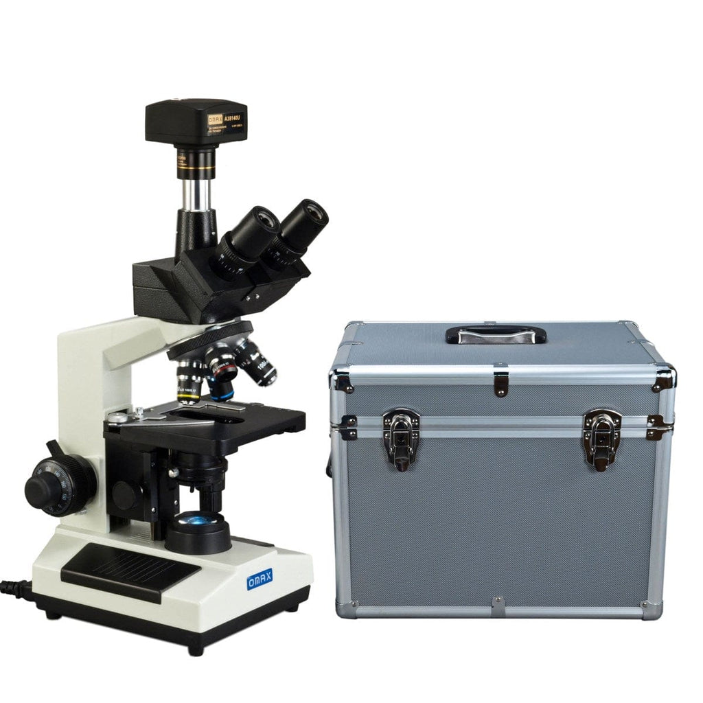 Compound Microscope OMAX 40X-2500X Trinocular Lab Compound LED Microscope+14MP Camera ...