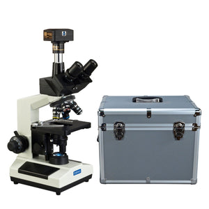 OMAX 40X-2500X 5MP USB3 Compound LED Lab Microscope and Aluminum Carrying Case