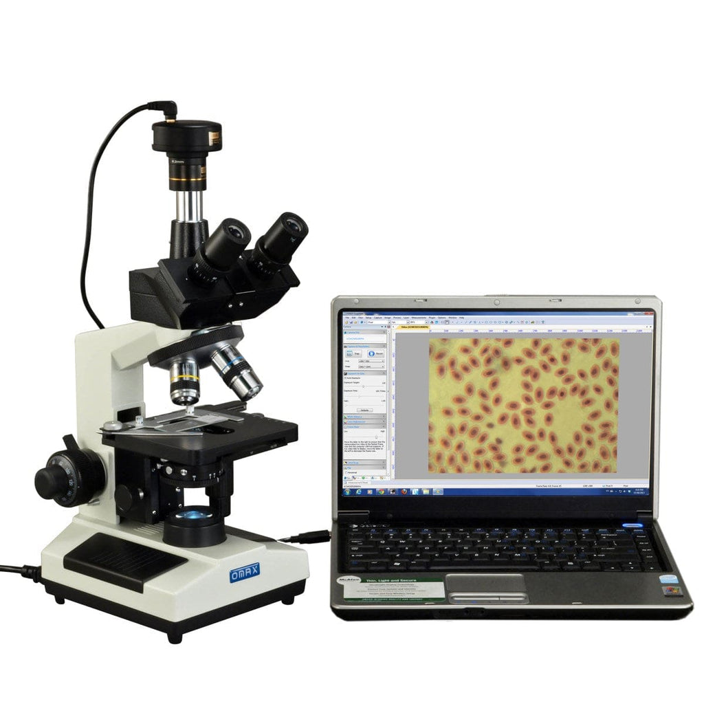 OMAX 40X-2500X Phase Contrast Trinocular Lab Compound LED Microscope+1 ...