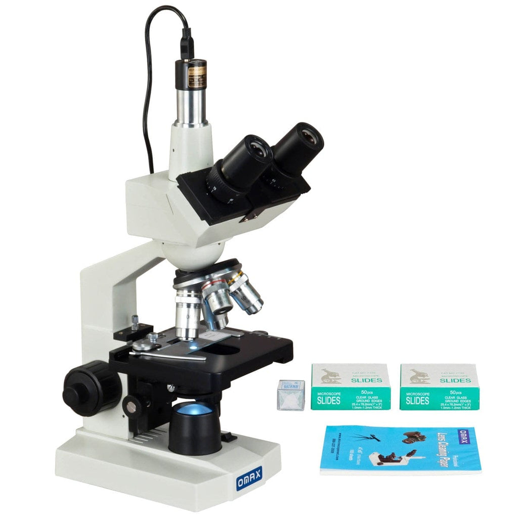 compound microscope - youtube Images High Quality... OMAX 40-2000X Lab Trinocular LED Microscope+1.3MP Camera+Blank Slides+ ...