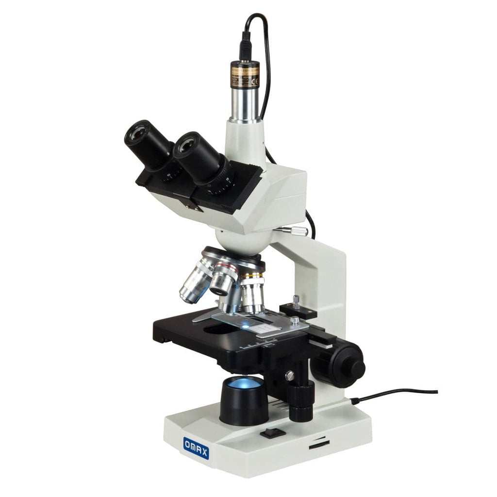Microscope OMAX 40-2000X Lab Trinocular LED Microscope+1.3MP Camera+Blank Slides+ ...