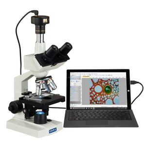 40x-2500x Digital LED Trinocular Compound Microscope with 5MP USB Camera