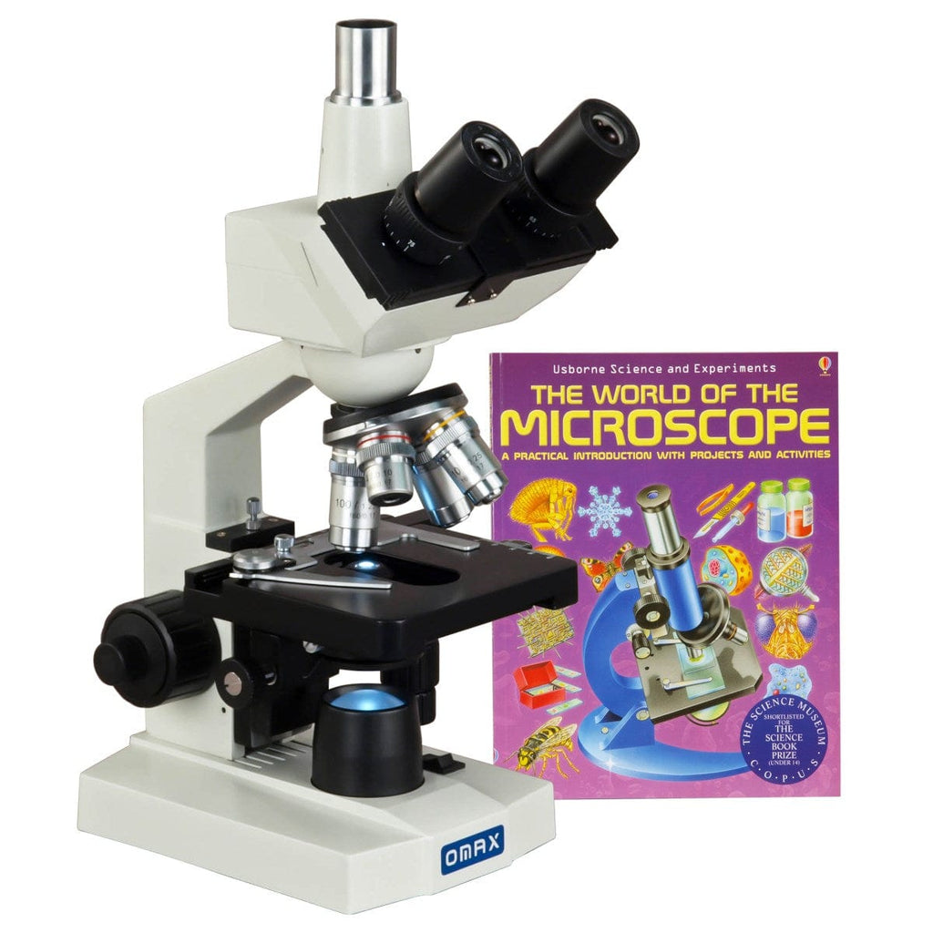 Oscope Same Microscope OMAX 40X-2500X LED Trinocular Lab Biological Compound Microscope with ...