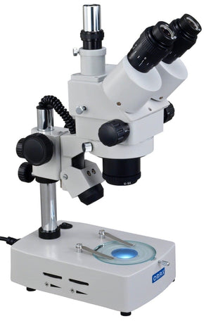 OMAX 3.5X-90X Zoom Trinocular Stereo Microscope w Reflected + Transmitted Lights