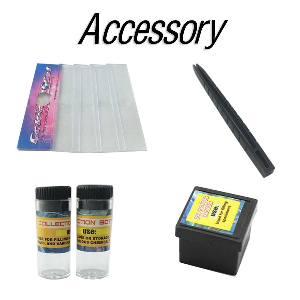 AmScope Kids Beginner Compound Microscope 100X-1200X Magnification LED Toy Set with Slides Preparation Kit and Microscope Book