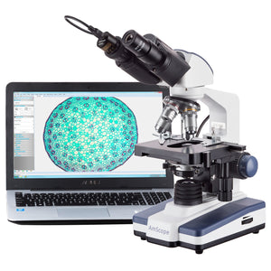 40X-2500X LED  Binocular Compound Microscope w/ 3MP Digital Camera and 3D Stage