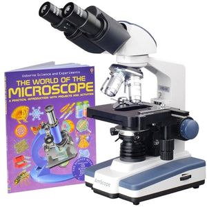 40X-2000X Binocular LED Compound Microscope w/ Siedentopf Head + Book + 1.3MP Digital Camera