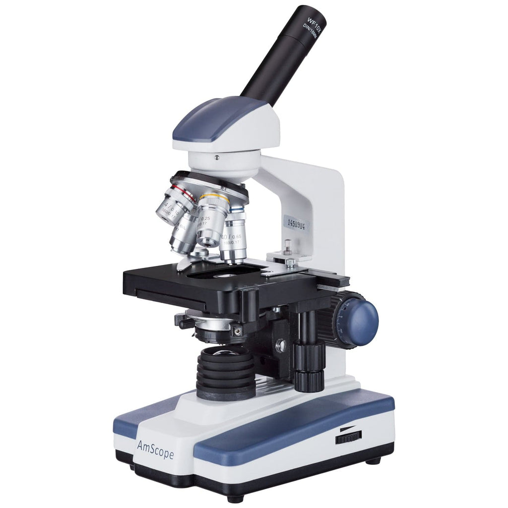 Microdscope 40X-2500X LED Monocular Compound Microscope with 3D Stage – AmScope EU