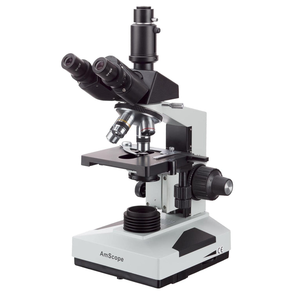 AmScope T490 Series Simul-Focal Biological Trinocular Compound Microsc ...