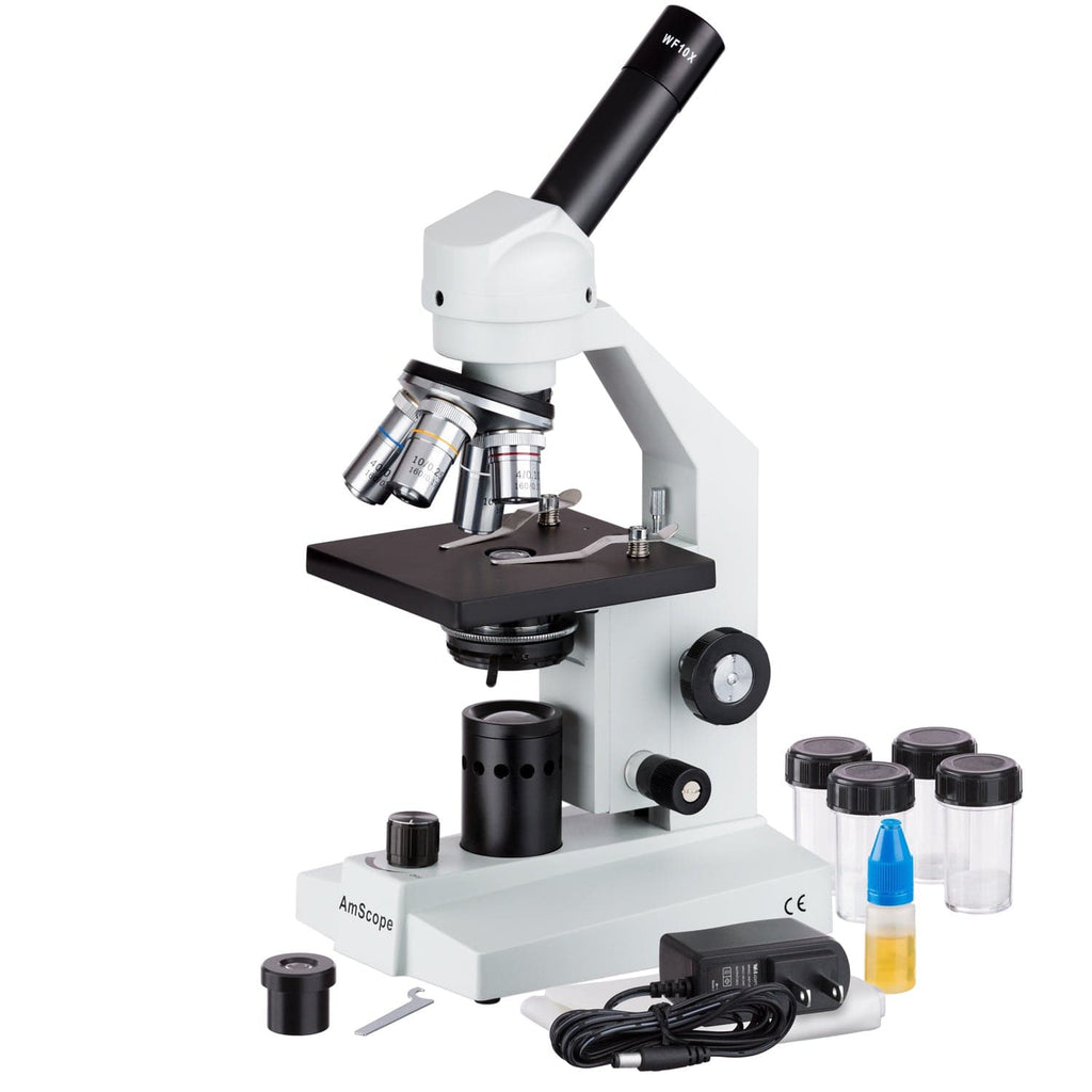 40x-2000x Cordless LED Compound Biological Microscope – AmScope EU