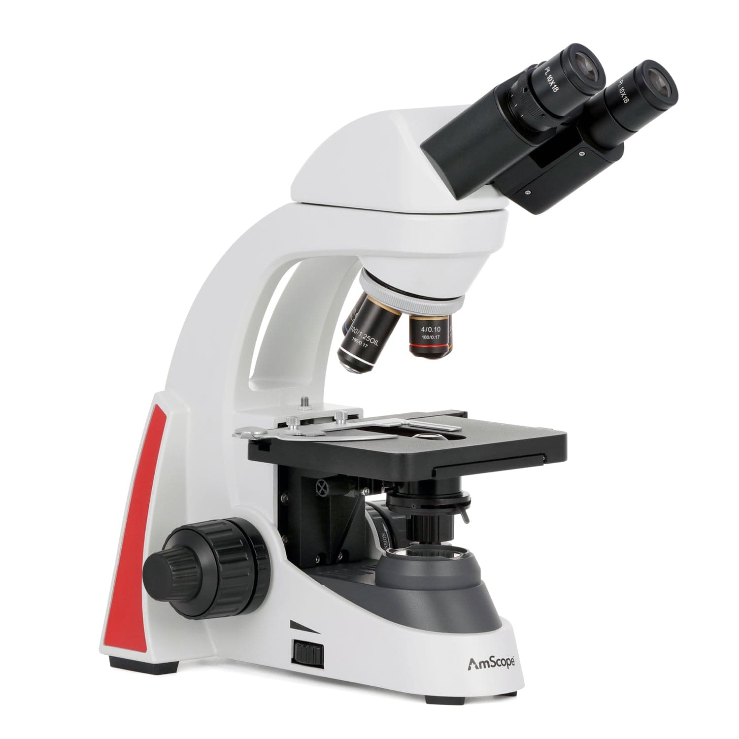 AmScope EduPro EDU550 Series Binocular Compound Microscope with 2-layer mechanical stage and 3W LED illumination