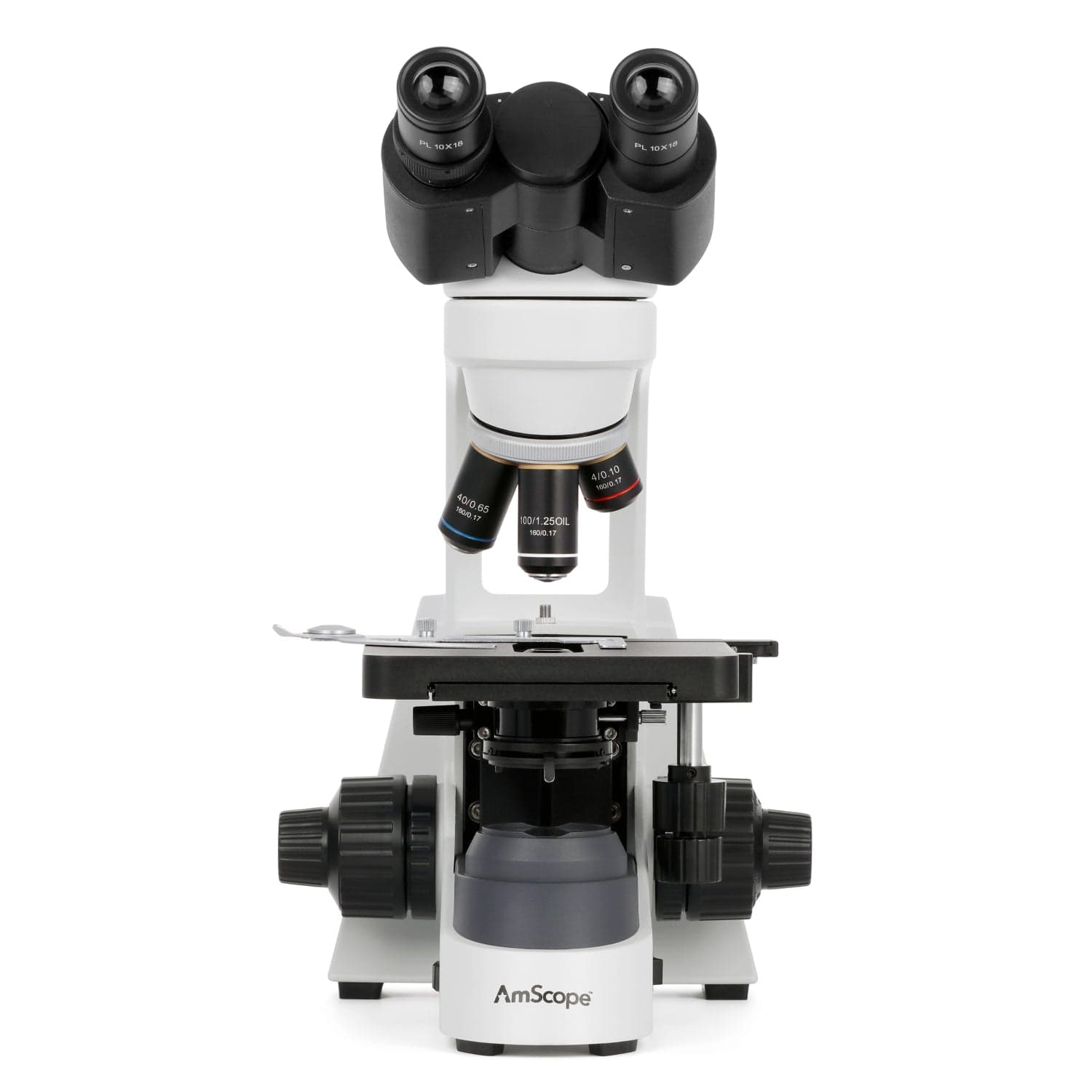 AmScope EduPro EDU550 Series Binocular Compound Microscope with 2-layer mechanical stage and 3W LED illumination