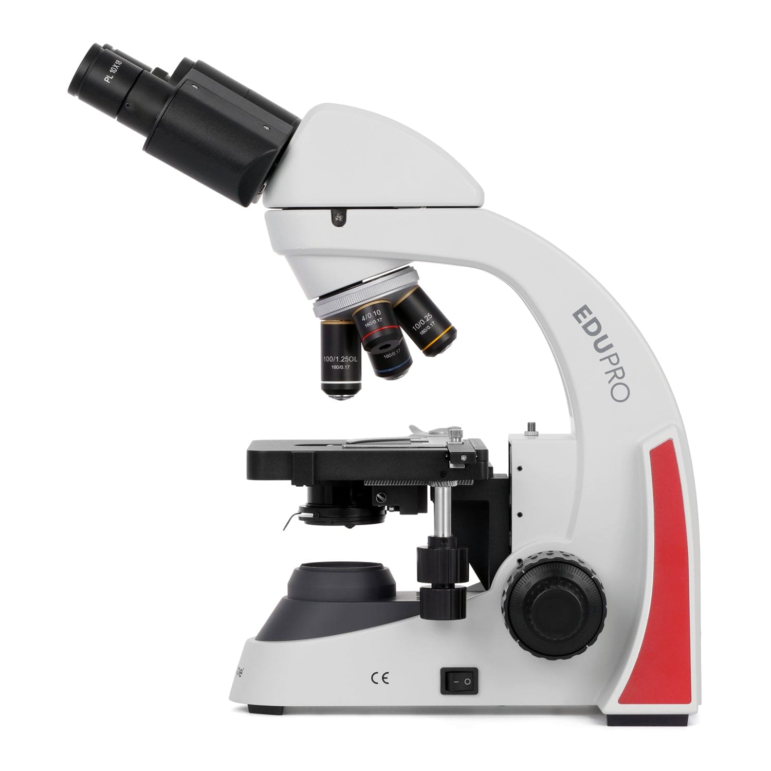 AmScope EduPro EDU550 Series Binocular Compound Microscope with 2-layer mechanical stage and 3W LED illumination