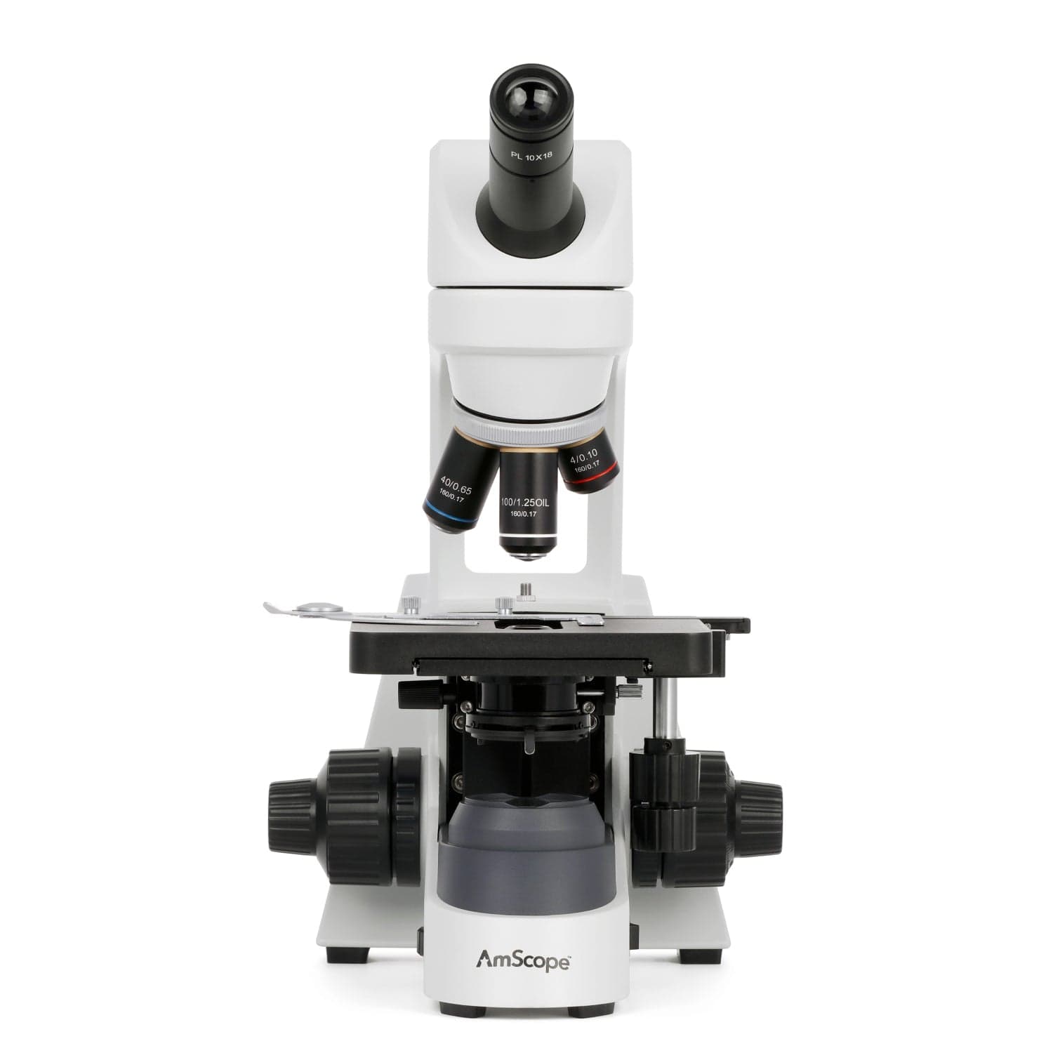 AmScope EduPro EDU550 Series Monocular Compound Microscope with 2-layer mechanical stage and 3W LED illumination