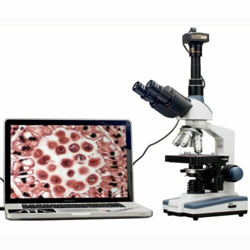 AmScope T120 Series Student and Professional Trinocular Compound Microscope 40X-2000X Magnification with LED, 3d Mechanical Stage, Siedentopf Head and and 9MP USB 2.0 C-mount Camera