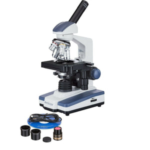 40X to 2500X Monocular LED Compound Microscope + 5MP Digital Eyepiece