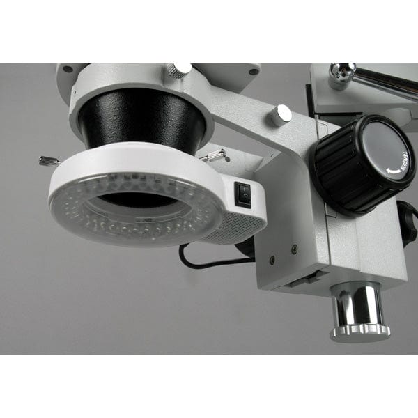 AmScope 144 LED Adjustable Compact Microscope Ring Light + Adapter ...