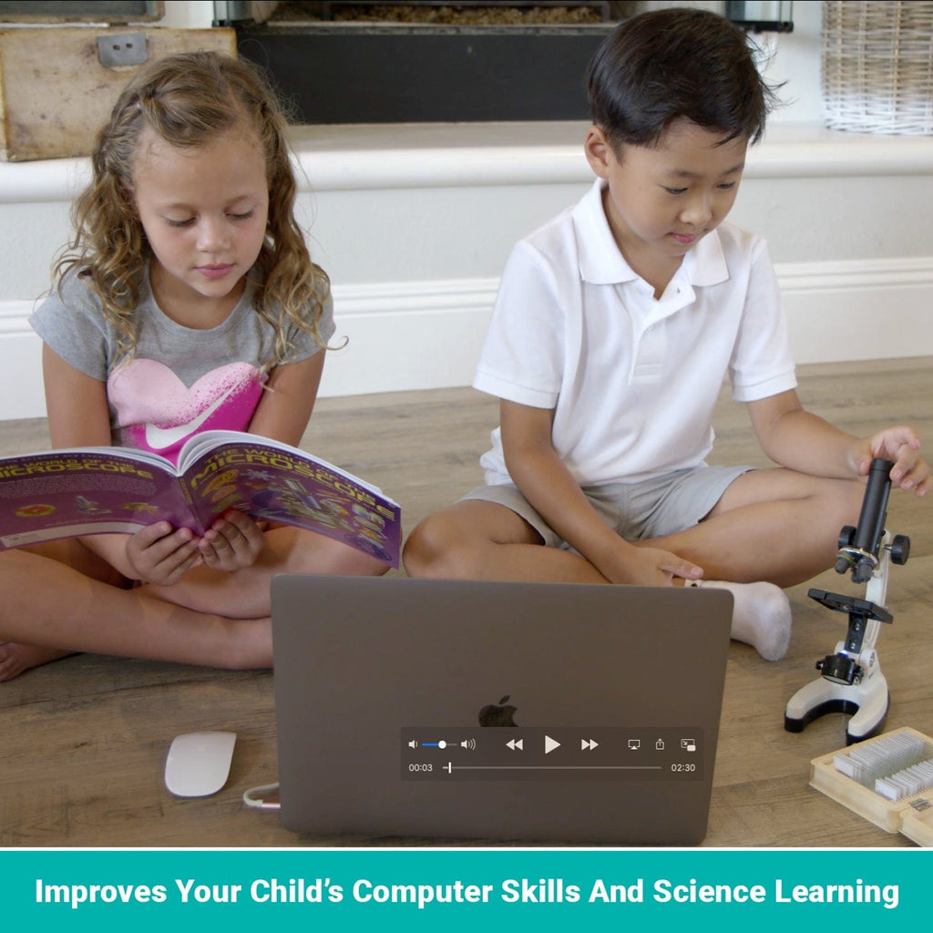 IQCREW Kids 85+ Piece Microscope Kit With Color Camera & Software - Premium Science Learning Set