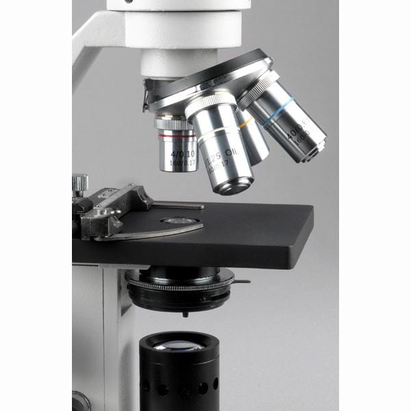 AmScope M500 Series LED Student Monocular Compound Microscope 40X-2500X Magnification with Mechanical Caliper