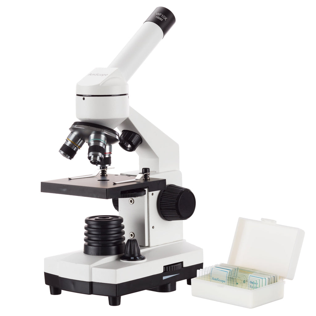 AmScope M110 Series Cordless LED Metal Frame Compound Microscope 40X-1 ...