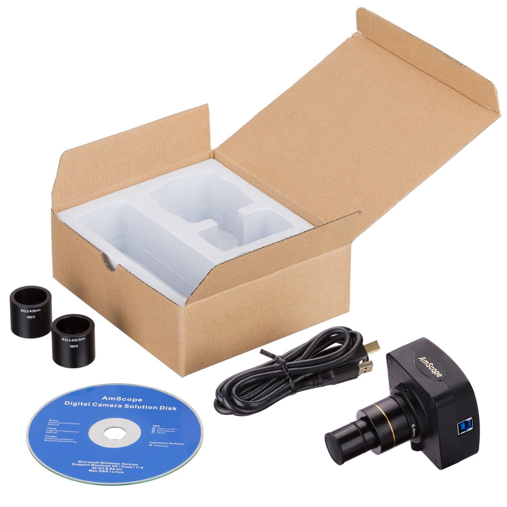 AmScope MU Series 10.0MP USB 3.0 Color CMOS C-Mount Microscope Camera ...