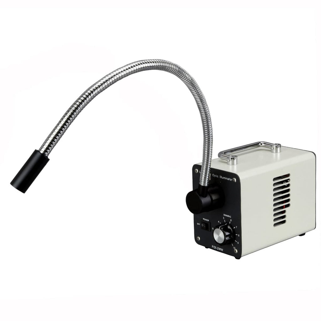 AmScope 20W LED Fiber Optic Single Gooseneck Light Microscope Illumina ...