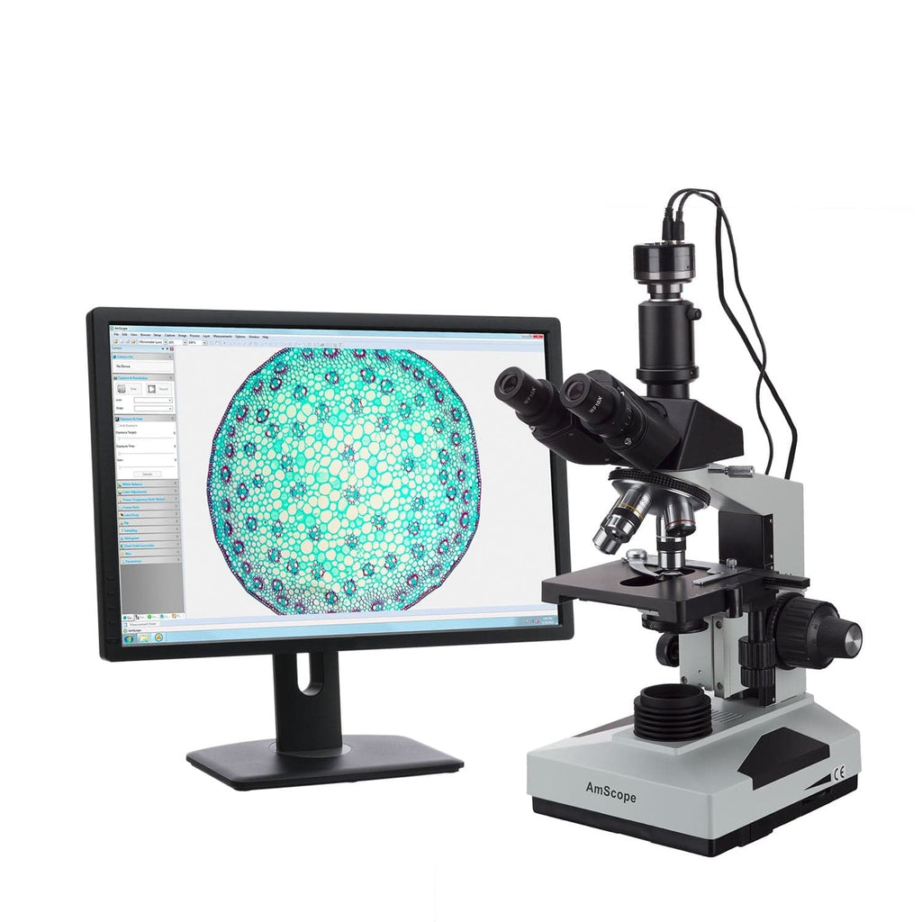 AmScope T490 Series Biological Trinocular Compound Microscope 40X2000