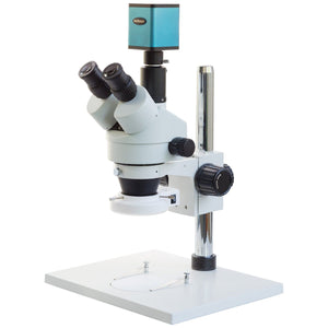 3.5X-90X Trinocular Inspection Microscope with 144-LED Ring light and Auto Focus Camera
